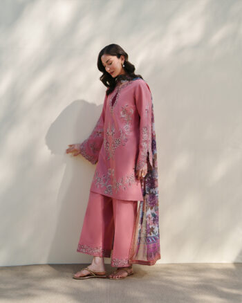 SOFT PINK - 3 Piece Stitched Dress
