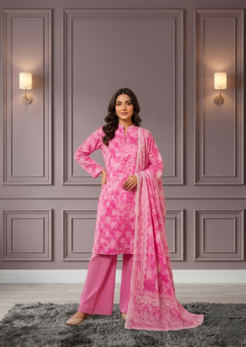 Pink Printed Lawn Kurta Set