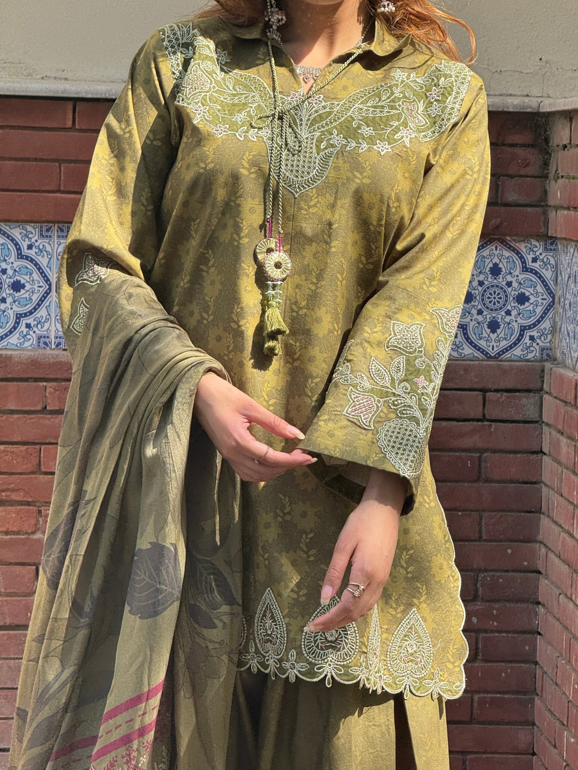 Ayla_3_Piece_RTW_Olive_Green_by_Sehrish_Kanwal_2026_for_Eid