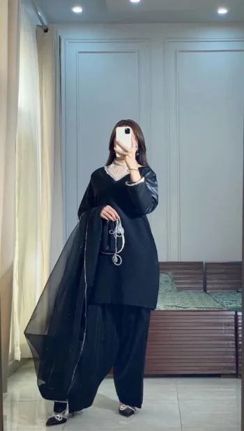 Black Suit with Farshi Shalwar