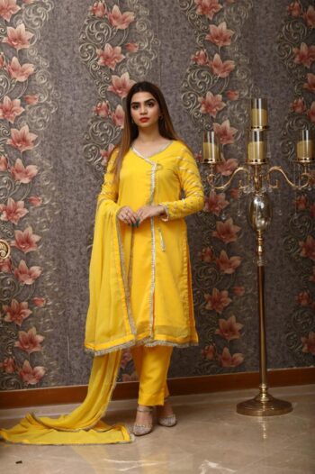 Yellow Angarkha Dress