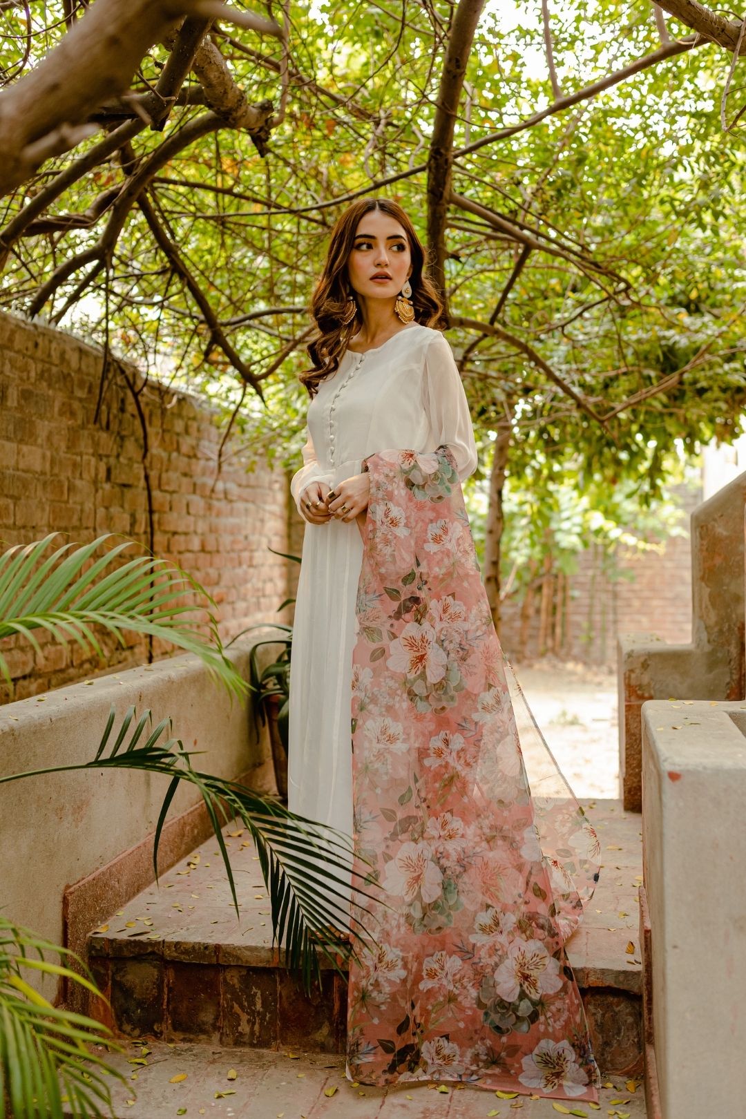 Deep White Dupatta