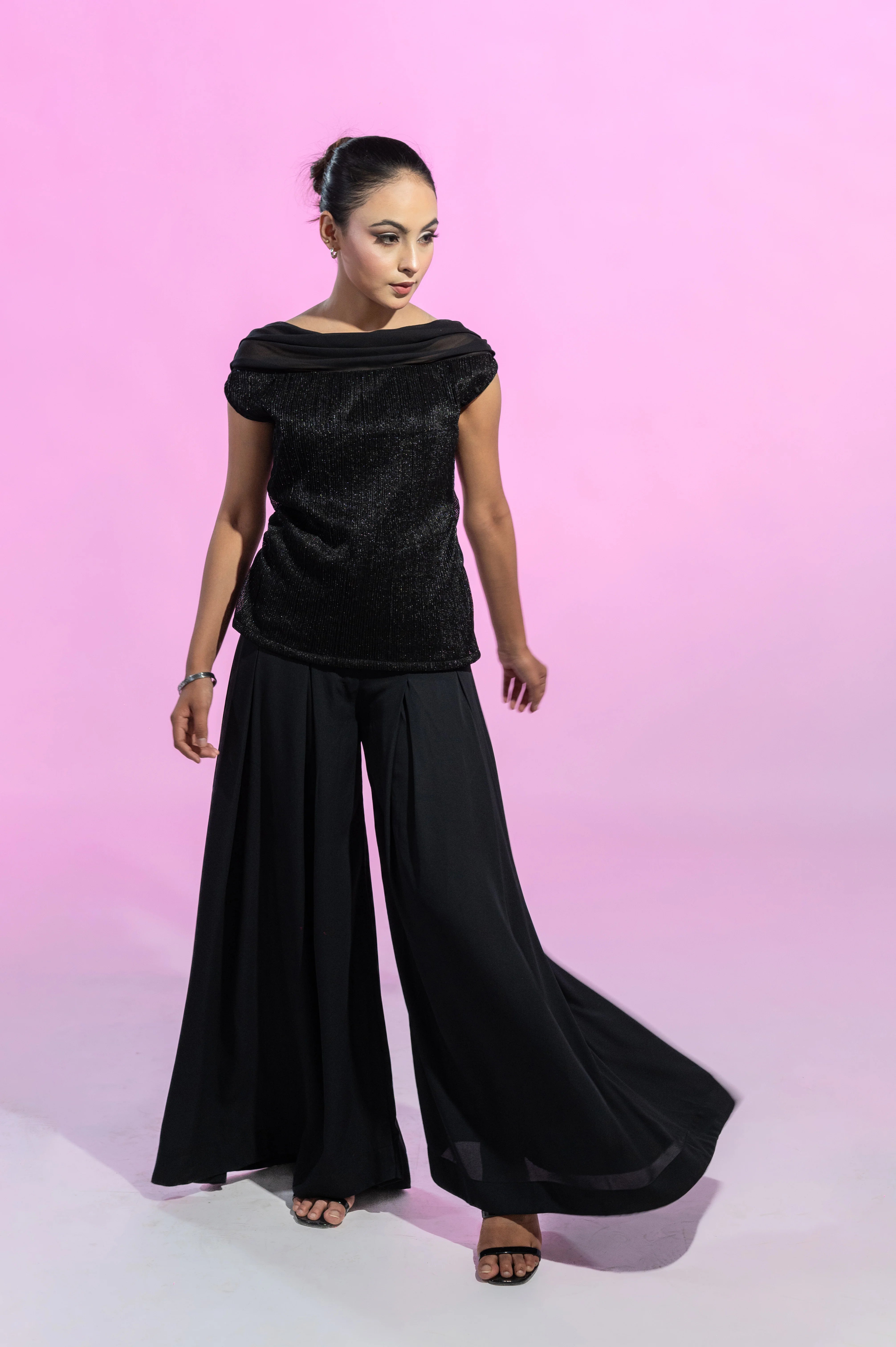 Black Off-Shoulder Moonlight Top