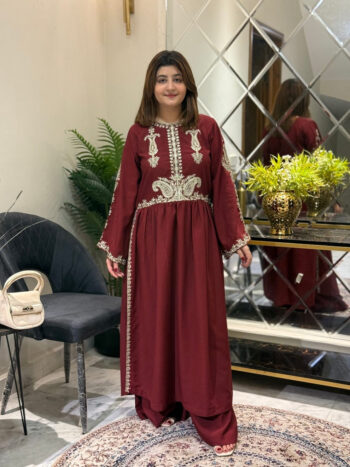 Alisha Maroon Embroidered 2pc