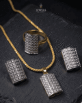 22K Gold Diamond-Cut Jurao Zircon Jewelry Set