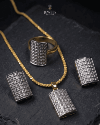 22K Gold Diamond-Cut Jurao Zircon Jewelry Set