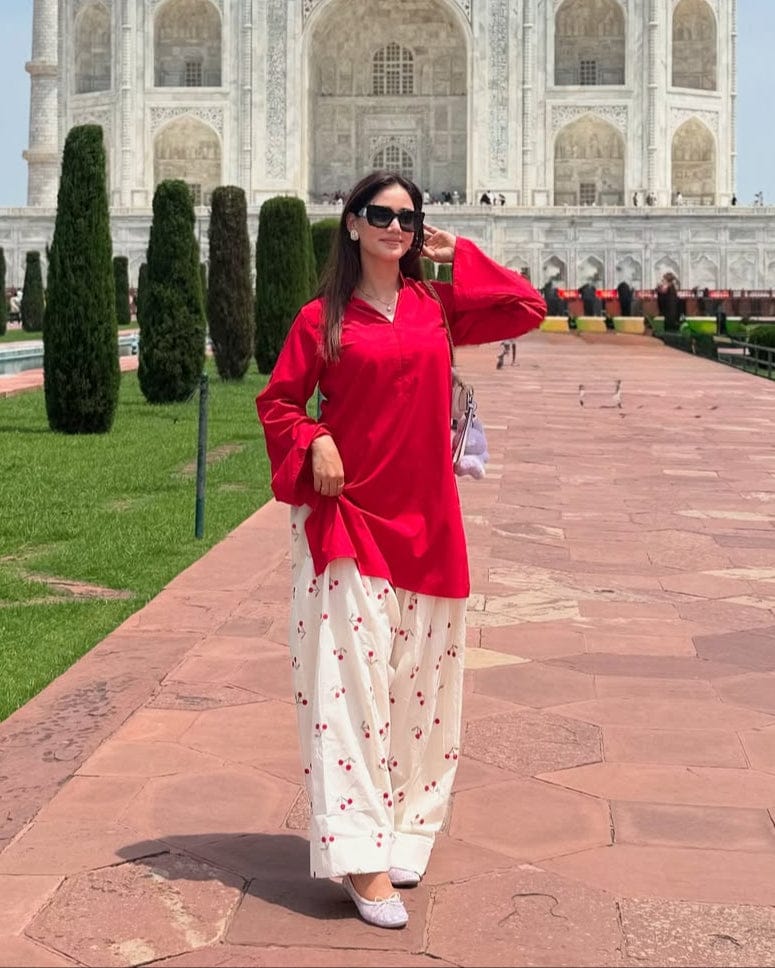 Cherry Embroidered Farshi Shalwar