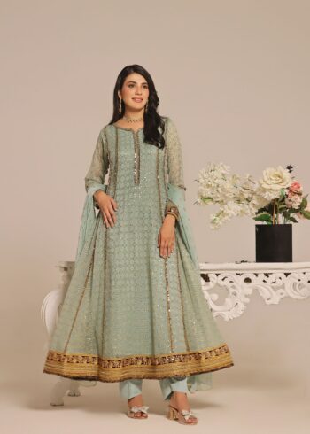 SHEHZADI PASTEL GREEN
