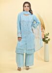 Sky Blue Grace ? Designer Embroidered Kurta Set