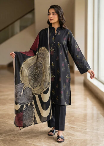 Black ? Premium Printed Lawn 3PC Dress