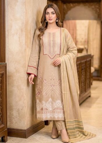 Sunveil Bloom ? Premium Embroidered Lawn 3PC Dress with Lawn Dupatta