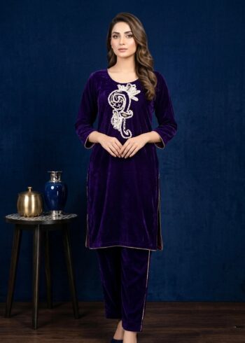 Purple Opulence ? Elegant 2PC Velvet Set
