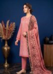 Tea Rose Bloom ? Tea Pink Premium Embroidered Lawn 3PC Dress with lawn Dupatta