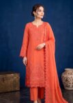 Blush Dusk ? Pink Premium Embroidered Chiffon 3PC Set