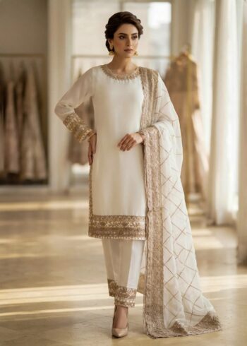 White Opulence ? Premium Party Wear Ensemble
