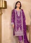 Elegant Violet Embroidered Chiffon Kurta Set
