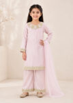 Ros? Belle ? Pastel Pink Premium Silk Kids 3PC Dress