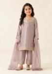 Pinkish Mauve Belle ? Premium Silk Kids 3PC Dress