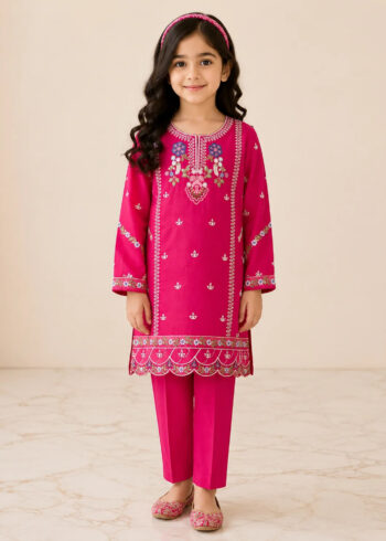 Blush Bloom ? Pink Premium Lawn 2PC Kurta Set