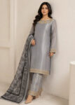 Smoky Grace ? Grey Designer Silk 3PC Dress