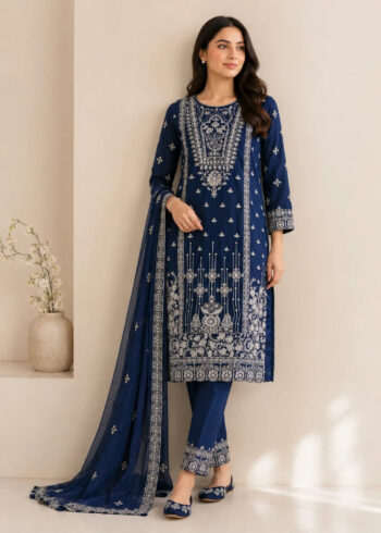 Royal Navy ? Festive Embroidered Chiffon 3PC Set