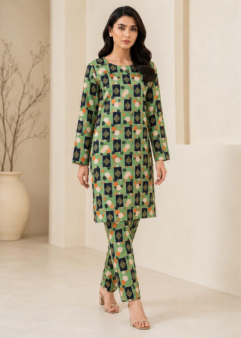 Green Geometric Digital Print Co-ord Set
