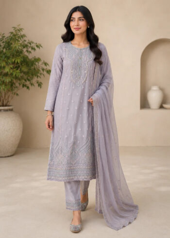 Lilac Grace ? Premium Festive Chiffon Suit