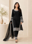 Black Eid Elegance ? Embroidered 3PC Chiffon Set