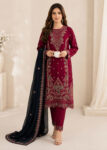 Crimson Maroon ? Hand Embellished Chiffon Suit with Dupatta