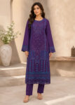 Purple Embroidered Kurta Set with Net Dupatta