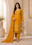 Linen ? Premium Embroidered 3PC Suit with Chiffon Dupatta