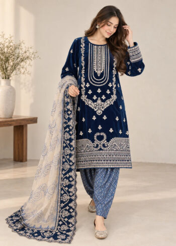 Navy Dynasty Velvet 3-PC Formal Edit