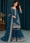 Rang-o-Noor ? Noor-e-Bahar Teal Festive Gharara