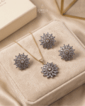 Jurao Stone Starburst Necklace Set | 22K Gold Polish