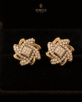 Swirling Crystal Floral Stud Earrings