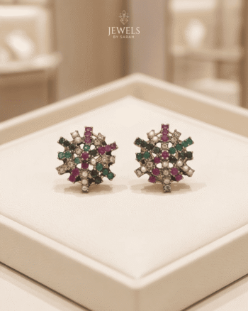 22K Gold Plated Multi Color Stone Studs