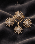 Suryamukhi Sunburst Zircon Set – 22K Gold Polish