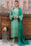 Dhanak DH-30 : Luxury Embroidered Dhanak 3PC