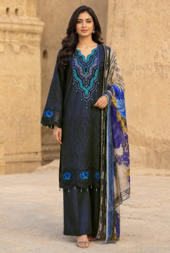 Flora F-32 : Embroidered Viscose 3PC