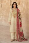 Flora F-33 : Embroidered Viscose 3PC