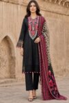 Flora F-34 : Embroidered Viscose 3PC