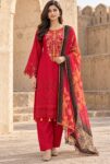 Flora F-37 : Embroidered Viscose 3PC