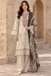 Flora F-39 : Embroidered Viscose 3PC