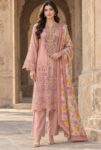 Flora F-40 : Embroidered Viscose 3PC