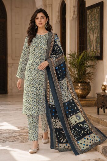 Farda F-21 : Digital Printed Doria Lawn 3pc