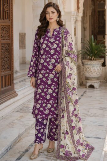 Farda F-26 : Digital Printed Doria Lawn 3pc