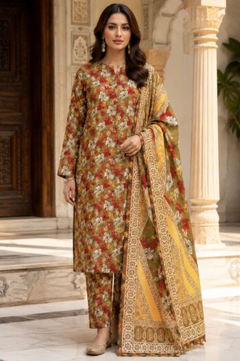 Farda F-33 : Digital Printed Doria Lawn 3pc