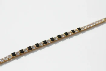 Black & Gold Crystal Tennis Bracelet Elegant & Trendy