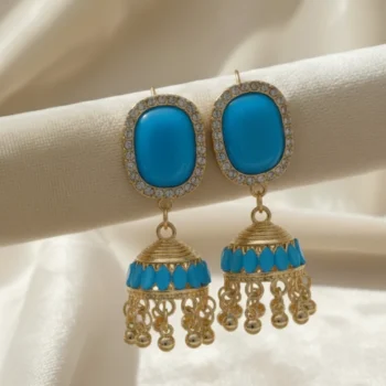 Blue Jhumky Traditional Style Elegant & Timeless Design