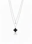 Black Petal Flower Pendant Elegant & Stylish Jewelry